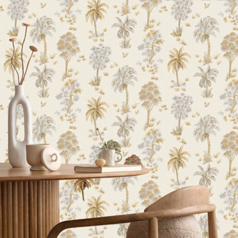 Image of Belgravia Decor Belgravia Decor Zambaiti Parati Marrakech Tree Beige and Cream Wallpaper Beige
