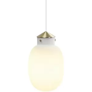 Image of Nordlux Raito 22cm Oval Globe Pendant Ceiling Light Opal Glass, E27