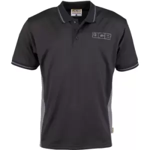 image of JCB Trade Performance Polo Shirt Black & Grey - XX-Large