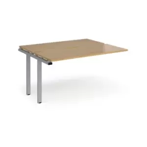 image of Bench Desk Add On 2 Person Rectangular Desks 1400mm Oak Tops With Silver Frames 1200mm Depth Adapt