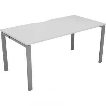 image of 1 Person Bench Desk 1600X800MM Each - Silver/White