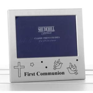 Image of Satin Silver Occasion Frame First Communion 5x3