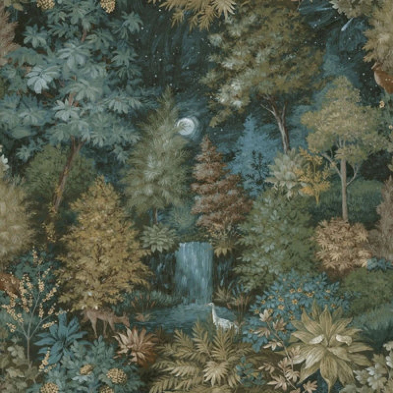 Image of Holden Decor Midnight Woods Wallpaper Teal / Yellow Holden 14150