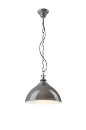 Image of Dome Pendant Ceiling Lights Grey, 1x E27