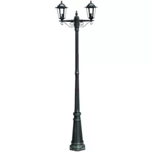 Image of Garden Light Post 2-arms 215cm Dark Green/Black Aluminium Vidaxl Green