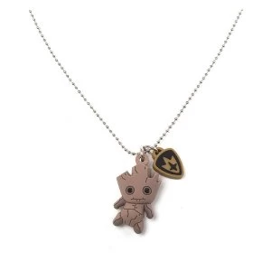 Image of Marvel Comics - Guardians of the Galaxy Groot Kawaii 3D Rubber Pendant Chain Necklace