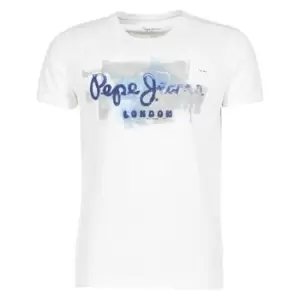 image of Pepe jeans GOLDERS mens T shirt in White - Sizes XXL,S,L,XS