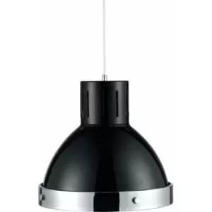 image of Premier Housewares Black and Chrome Bell Shaped Pendant Light