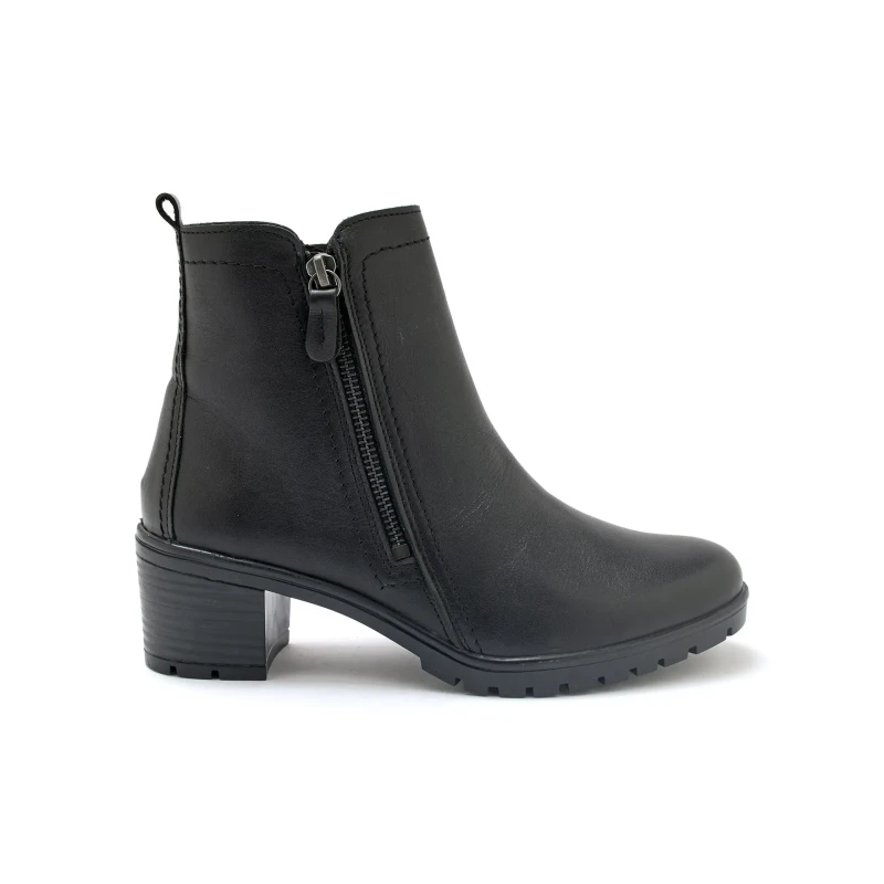 Image of Pediconfort Leather ankle boots with double zipper For Her Pediconfort Noir Female 41