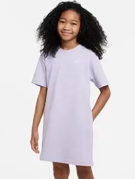Image of Nike Older Girls Sportswear T-Shirt Dress, Light Purple, Size L=12-13 Years, Women