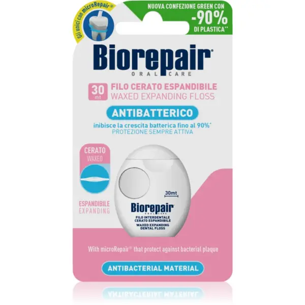 image of Biorepair Oral Care Anti Bacterial Waxed Expanding Dental Floss 30m