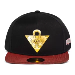 image of YU-GI-OH Puzzle Logo Snapback Baseball Cap, Black/Red (SB880710YGO)