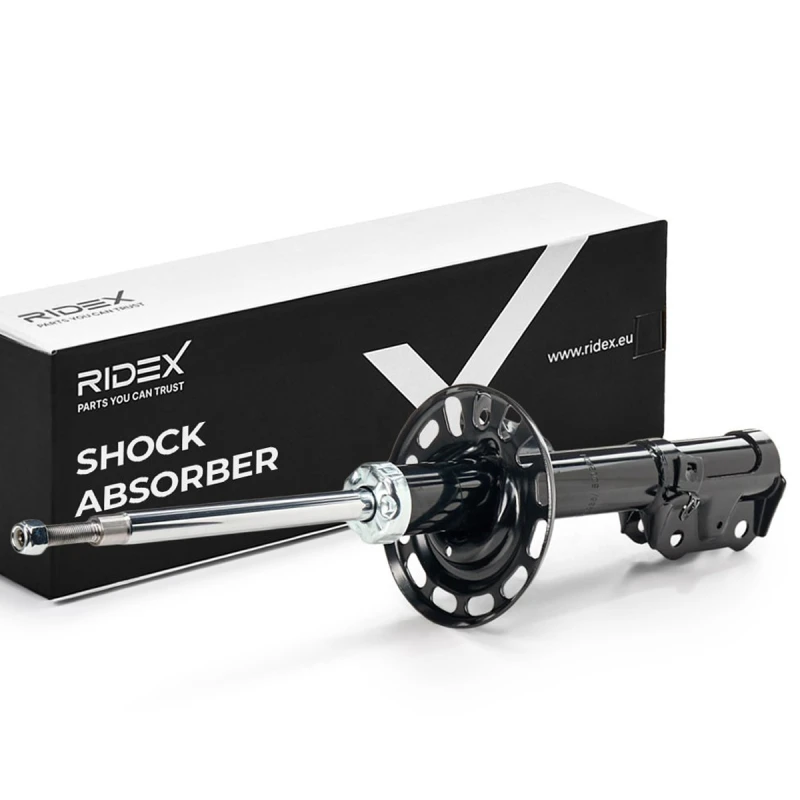Image of RIDEX 854S0966 Shock absorber Left, Gas Pressure, Twin-Tube, Suspension Strut, Bottom Clamp Shock Absorber (854)