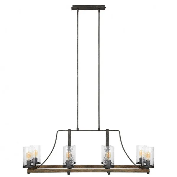 Image of Feiss Angelo 8 Light Isle Chandelier Weathered Oak
