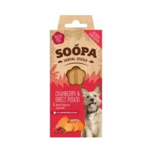 Image of Soopa Cranberry and Sweet Potato Dental Sticks Dog Treats 100g
