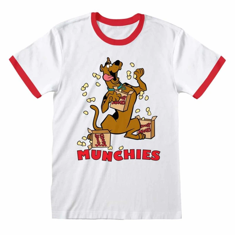 Image of Scooby Doo Scooby Doo Men Munchies Ringer T-Shirt in White Size: Medium White M Male 5063470565092