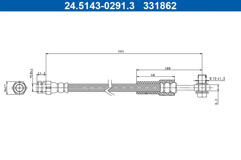 Image of Brake hose ATE 24.5143-0291.3