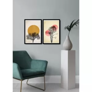 Image of 2PSCTCIZ-007 Multicolor Decorative Framed MDF Painting (2 Pieces)