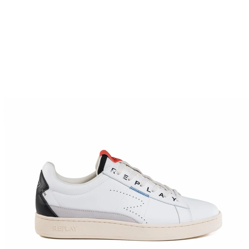 Image of Replay Logo Trainers Mens - White White 7