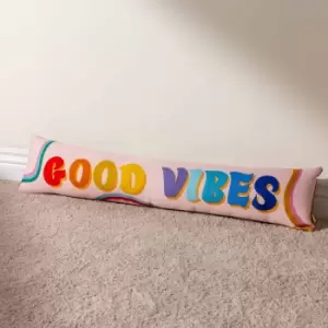 image of Heya Home Goodvibes Polyester Filled Draught Excluder Multicolour