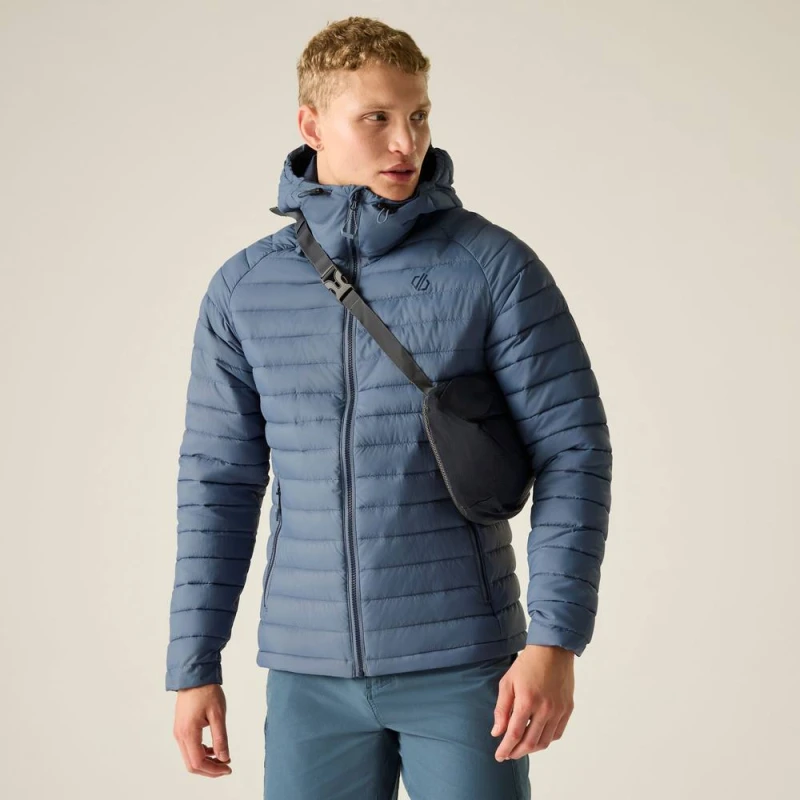 Image of Dare 2b Mens Air Lite Quilted Jacket in Mid Blue Size: Medium Mid Blue Male M