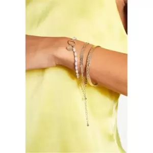 image of I Saw It First Gold Three Pack Shell And Pearl Bracelets - Metallics