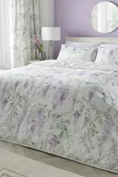 image of 'Wisteria' Reversible Floral Bedspread