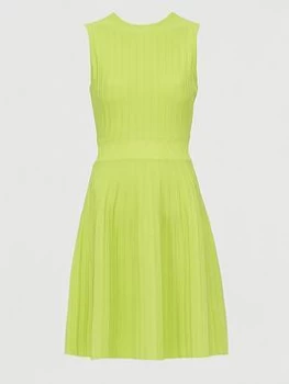 Image of Ted Baker Stitch Detail Knitted Sleeveless Dress - Lime, Size 1=8, Women