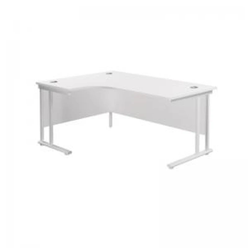 Image of Jemini Radial Left Hand Cantilever Desk 1600x1200x730mm White/White KF807674