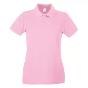 image of Womens/Ladies Fitted Short Sleeve Casual Polo Shirt (XX Large) (Baby Pink)