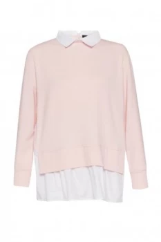 Image of French Connection Fresh Jersey Pleated Back Jumper Pink