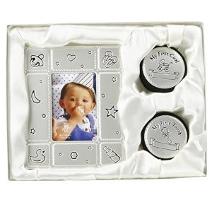 image of 2" x 3" - Photo Frame & First Tooth & Curl Luxury Boxed Set