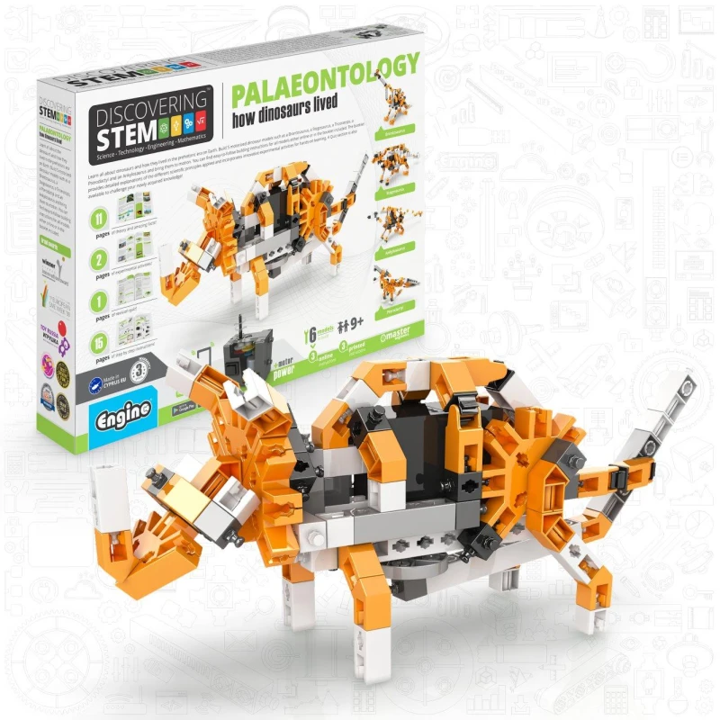 Image of Engino STEM Paleontology Learning about Dinosaurs Orange unisex