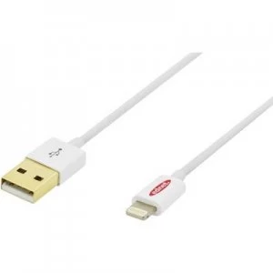 Image of ednet iPad/iPhone/iPod Charger lead/Data cable [1x USB 2.0 connector A - 1x Apple Dock lightning plug] 0.50 m White