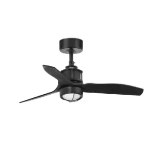 image of Just LED Matt Black Ceiling Fan with DC Motor 81cm Smart - Remote Included, 3000K