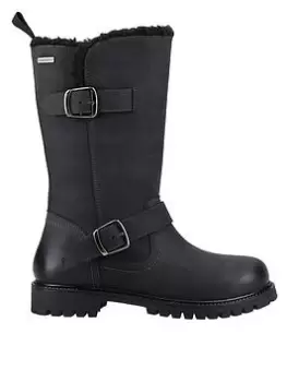 Image of Hush Puppies Winnie Buckle Detail Calf Boot - Black, Size 3, Women