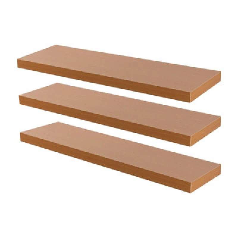 Image of Harbour Housewares Modern Floating Wall Shelves - 100Cm - Brown - Pack Of 3