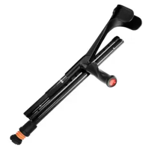 Image of Flexyfoot Carbon Fibre Comfort Grip Folding Crutch - Black - Right