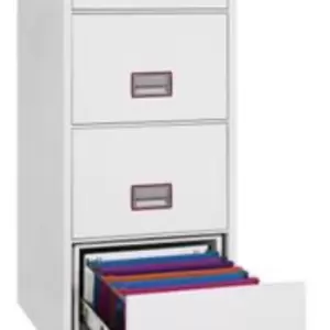 Image of World Class Vertical Fire File FS2274E 4 Drawer Filing Cabinet with Electronic Lock