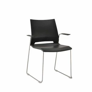 TC Office Rome Skid Armchair, Black