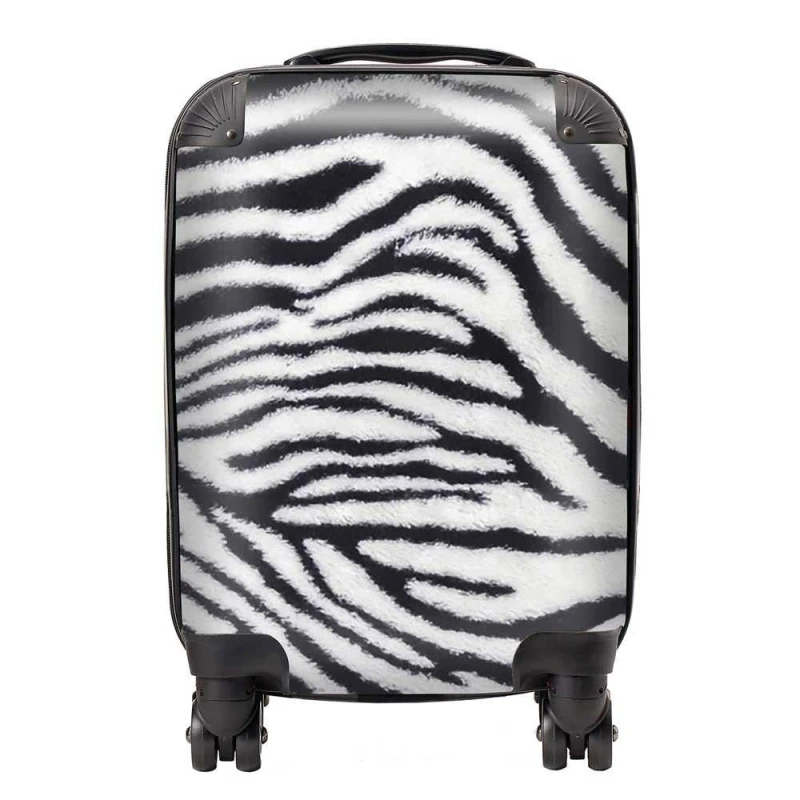 Image of Warren Reed - Designer Zebra Texture Pattern Suitcase in Grey Size: Large Grey Unisex Large