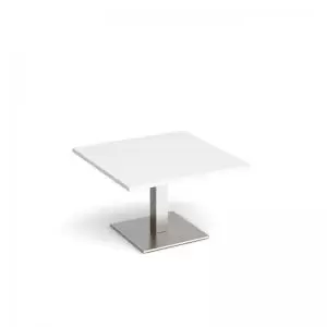 Image of Brescia square coffee table with flat square brushed steel base 800mm