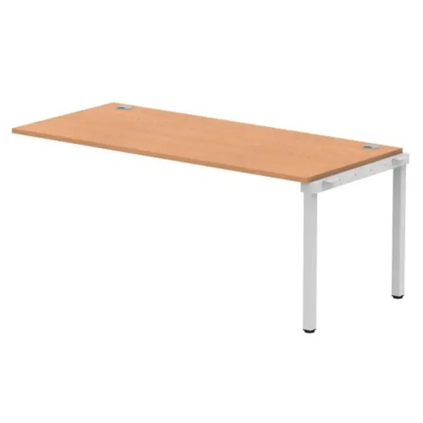 Image of Impulse Bench Impulse Bench Single Row Ext Kit 1800 Silver Frame Office Bench Desk Oak IMBSXT18OAKS