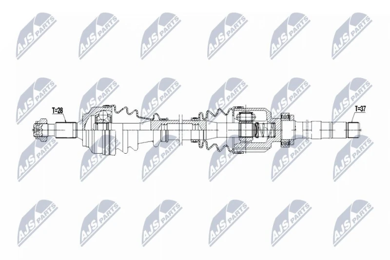 Image of NTY NPW-PE-101 Drive shaft Manual Transmission, Front Axle Right Drive Shaft (13)