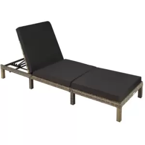 image of Tectake Sofia Rattan Sun Lounger - Brown