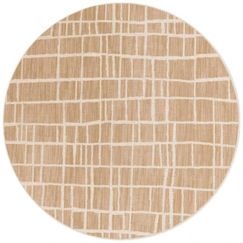 Image of The Rugs Ted Baker Indoor Outdoor Crouch Round Abstract Rug In Beige