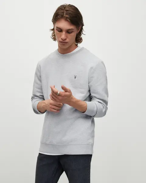 Image of AllSaints Raven Crew Neck Ramskull Sweatshirt