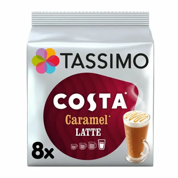 image of Tassimo Costa Caramel Latte Coffee 8 Pods