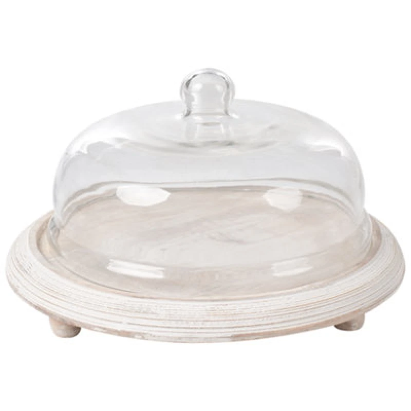 Image of Beliani Cake Stand Zagazig Mango Wood Light Brown