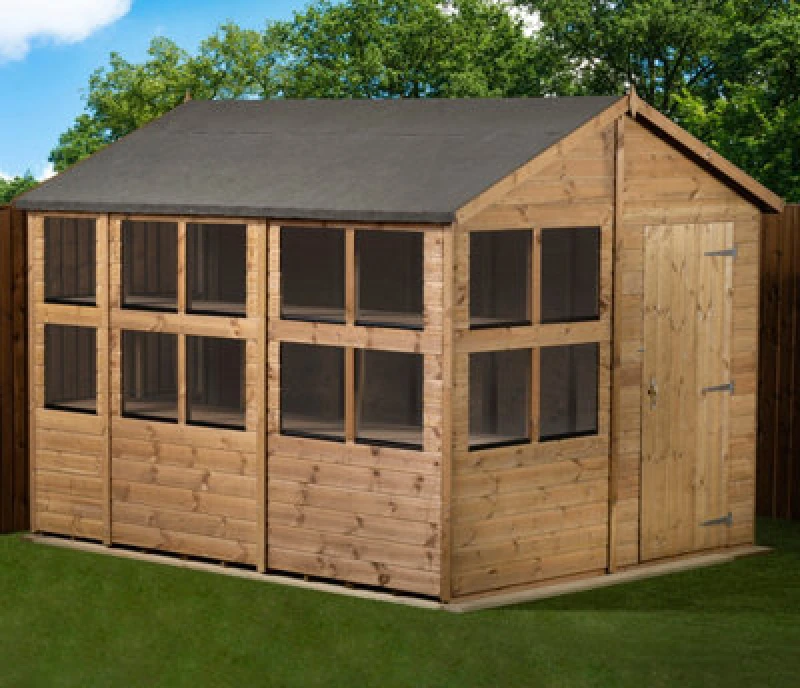Image of Empire Sheds Empire Apex Potting Shed 8X10 Single Door